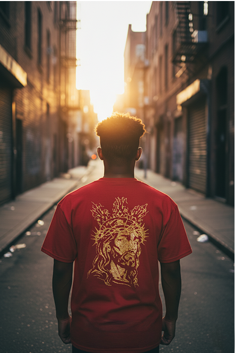 Gold Heart Embroidered "Crowned King Tee"
