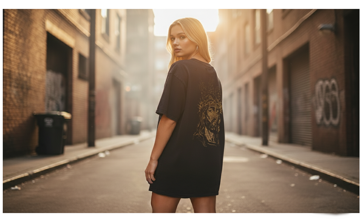 Gold Heart Embroidered "Crowned King Tee"